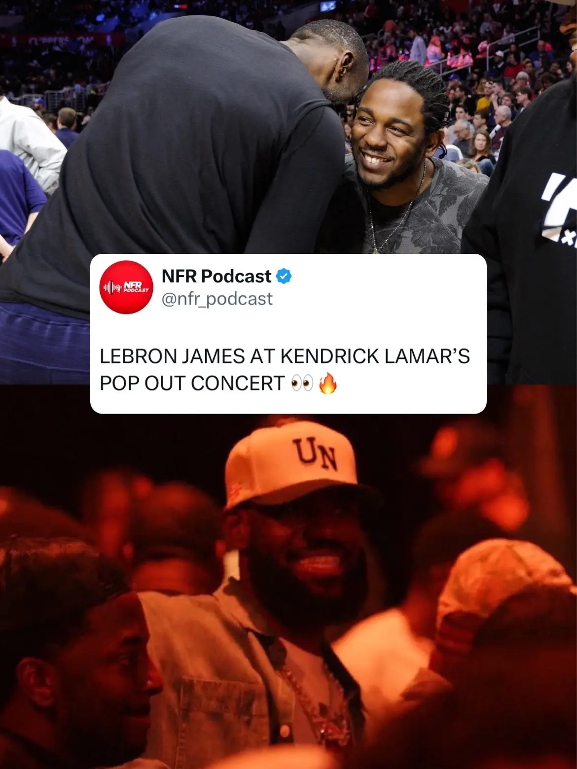 LeBron popped out 👀 #lebron #kendricklamar #shoutoutot (h/t nfr_podcast/X)