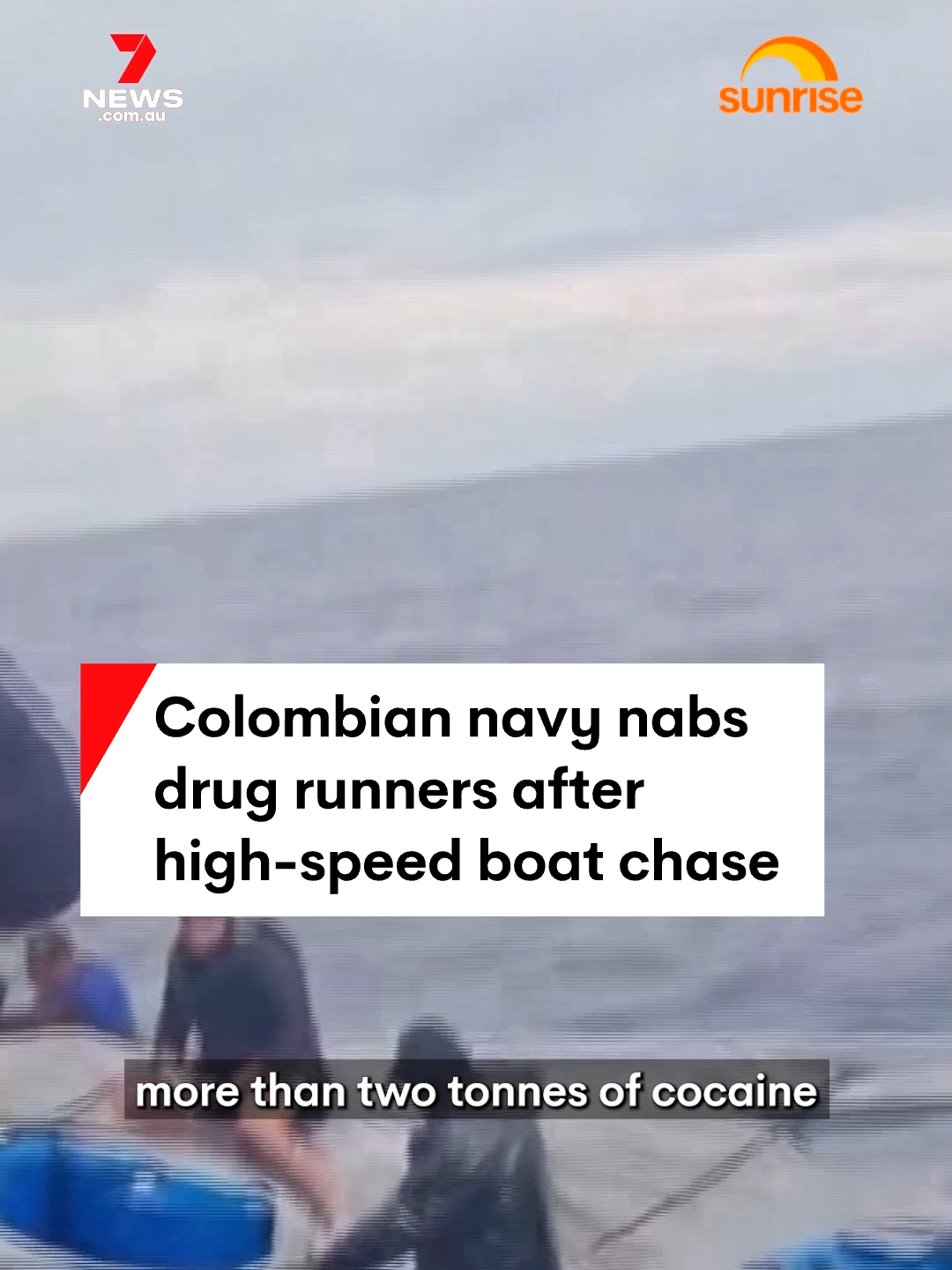 The Colombian navy has seized more than two tonnes of cocaine valued at $118 million after a high-speed boat chase to intercept the drug runners. #drugbust #boatchase #Colombia #7NEWS