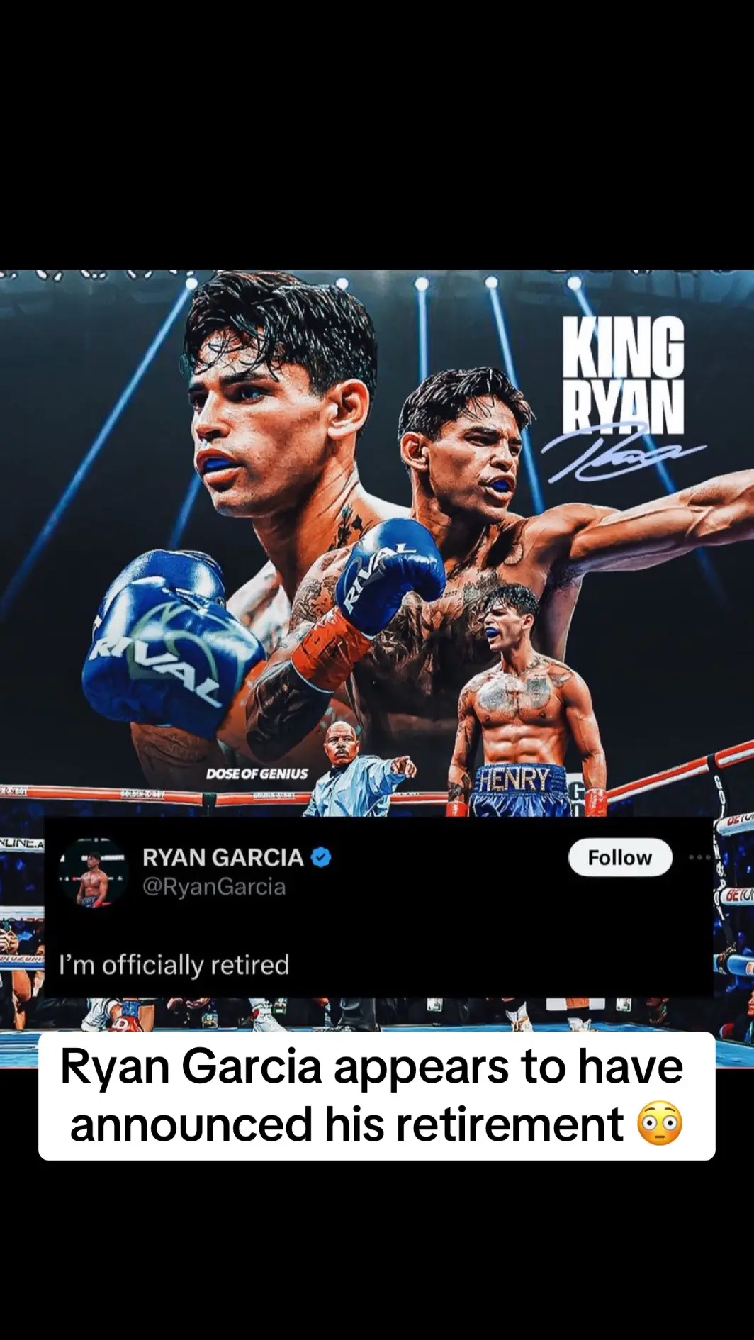 Ryan Garcia appears to have announced his retirement 😳