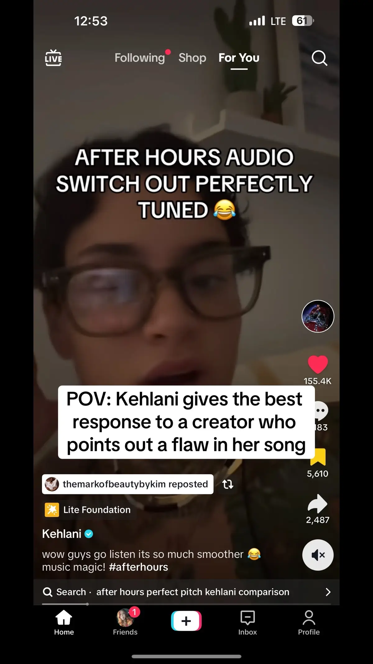 Kehlani switched the drums on her popular radio hit #afterhours after popular creator @Jeron with perfect pitch called the pitch out for being a half step under. #kehlani 