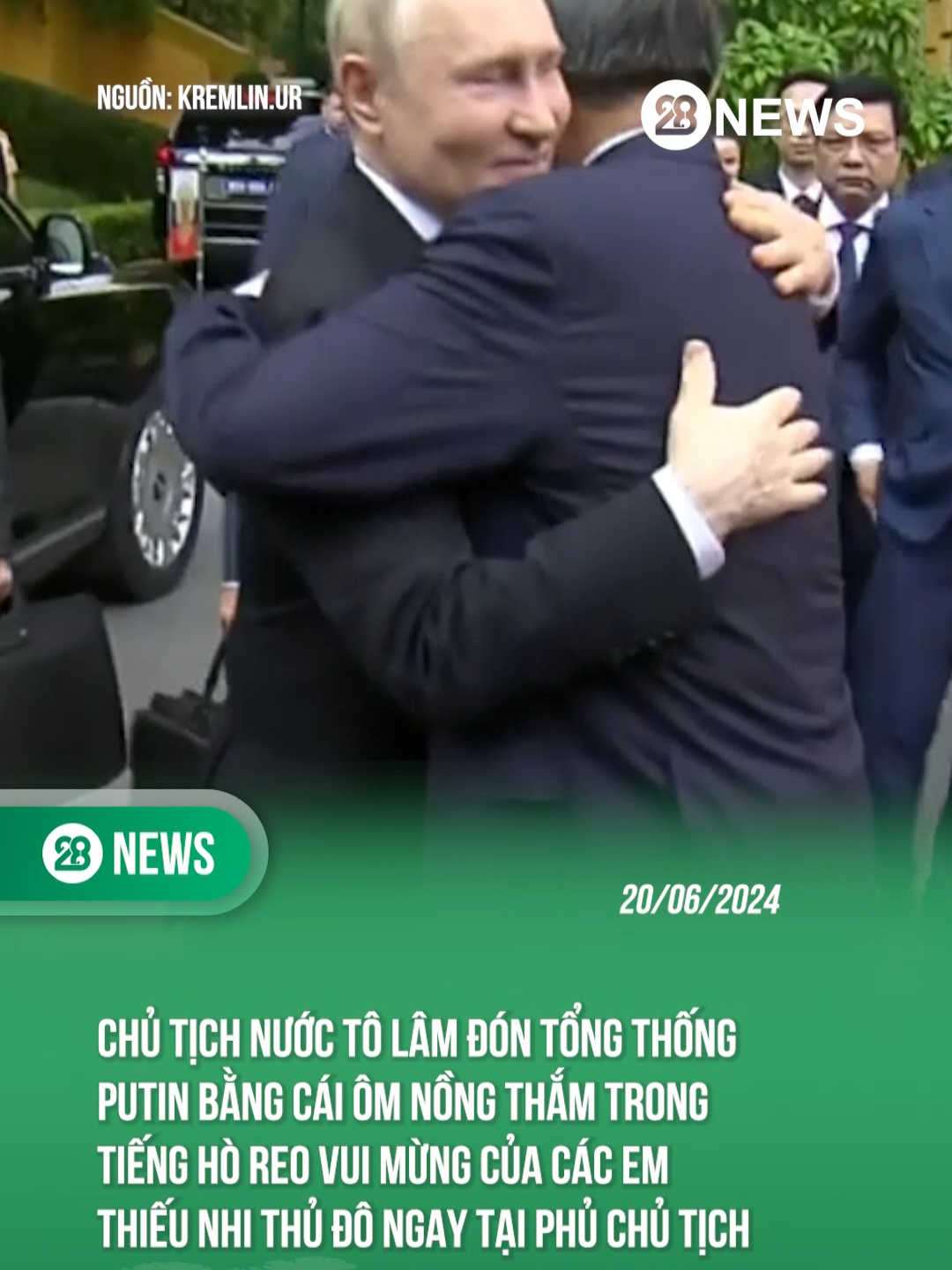 CHỦ TỊCH NƯỚC TÔ LÂM ĐÓN TỔNG THỐNG PUTIN BẰNG CÁI ÔM NỒNG THẮM #Theanh28 #Theanh28news #tiktoknews #putin #tôngthongputin #nga #baotuoitre