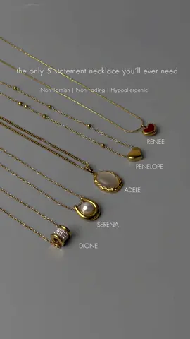 What statement necklace will you wear? ✨ SHOP NOW!! 🛒✨ #hbjewelry #budolfinds #budolfindsph #simplejewelry #goldplatedjewelry #hypoallergenic #nontarnishjewelry  #jewelry  #TikTokShopFashion #fashionfriday 