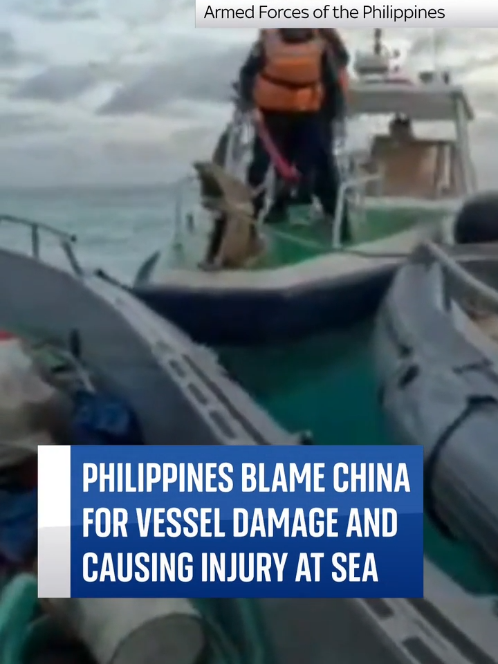 The Chinese Coast Guard clashed with Filipino soldiers attempting to resupply troops on a territorial outpost at the Second Thomas Shoal, a disputed territory in the South China Sea.  #southchinasea #philippines #china #secondthomasshoal #sea