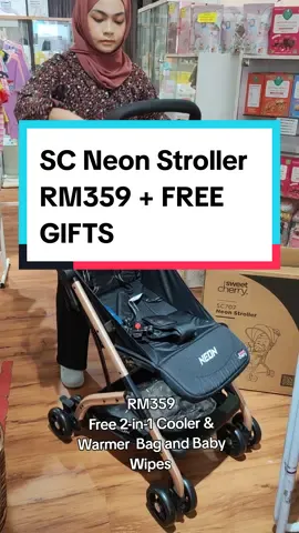 Sweet cherry neon stroller from birth up to 4 years old.  Waze or Google Fabulous Mom Puchong Flagship Store (10am-7pm daily including public holidays) #stroller #strollerbayi #babystroller #strollermurah 