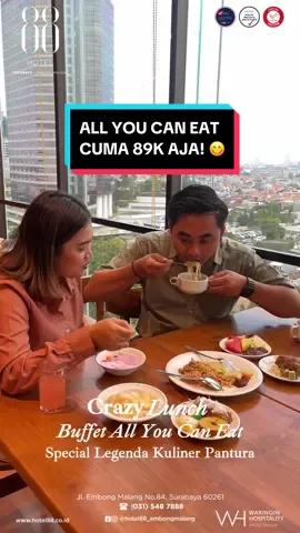 HAH MAKAN SEPUASNYA CUMA 89K?! 🤯 Cuma di @hotel88_embongmalang kamu bisa menikmati beragam menu kuliner khas Pantura sepuasnya, mulai dari  Setiap hari Sabtu-Minggu, 12.00-15.00 WIB di Oma Wajik Resto. Informasi & Reservasi hubungi: