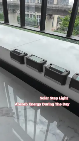 This step lights automatically turn on in the night after absorbing energy in the day. #steplights #decklights #solarlights #tiktok #tiktokshop #tiktokmademebuyit #allforyou 