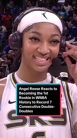 The hard work is paying off 🙌 Angel Reese talks about what it means to become the first rookie in WNBA History to record 7 straight double-doubles #WelcometotheW