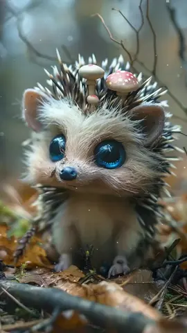 Just a little hedgehog with big blue eyes and a mushroom hat, exploring the forest floor! 🌿🍄 #HedgehogAdventures #QuirkyPets #NatureLovers #WildlifeWonder #aiart #cutevideo #cutetiktok #NatureMagic #DreamlikeArt @Haiper AI 