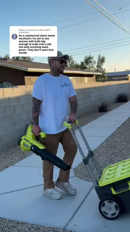 Replying to @never.cry.shit.wolf I want all the smoke! 😅 #teamgreen #ryobi #foryou #nikospaintanddesign #homeimprovements #palmspringspainter #coachellavalley #homedesign #homedepot #proffesional #foryoupage #inlandempire #beforeandafter @RYOBI Tools USA 