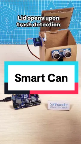 How to make a Smart Trash Can with Arduino #DIY #arduino #STEMTok #engineering #robotics 