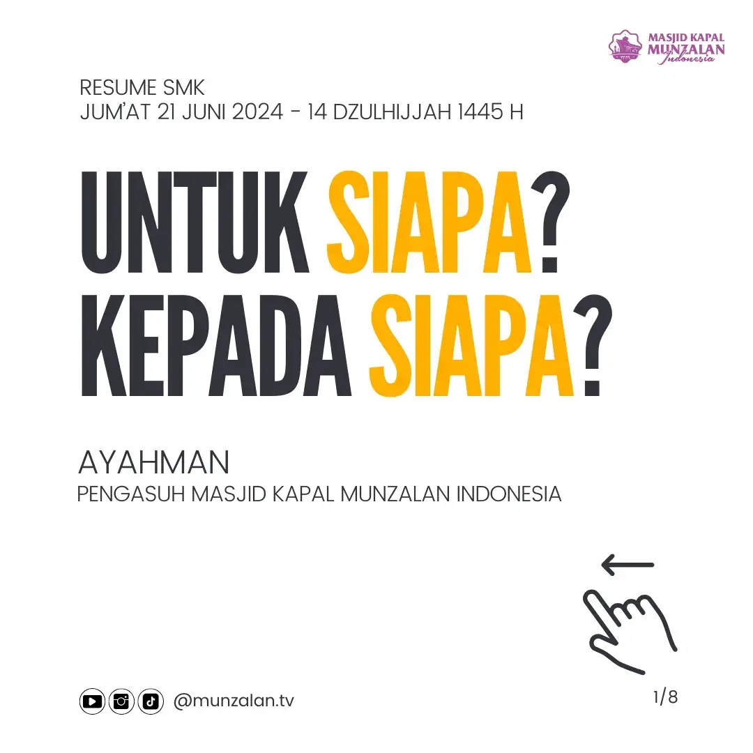 Resume SMK Jumat, 21 Juni 2024 UNTUK SIAPA?  KEPADA SIAPA?  #SMK #subuhmenggapaikeberkahan #resume #resumesmk @warung LQ 