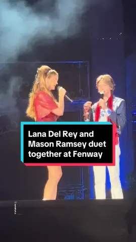 Lana invites Mason Ramsey on stage as one of her surprise guests! #lanafenway #lanaboston #fenwaypark #lanadelrey #masonramsey #walmartyodlingkid 