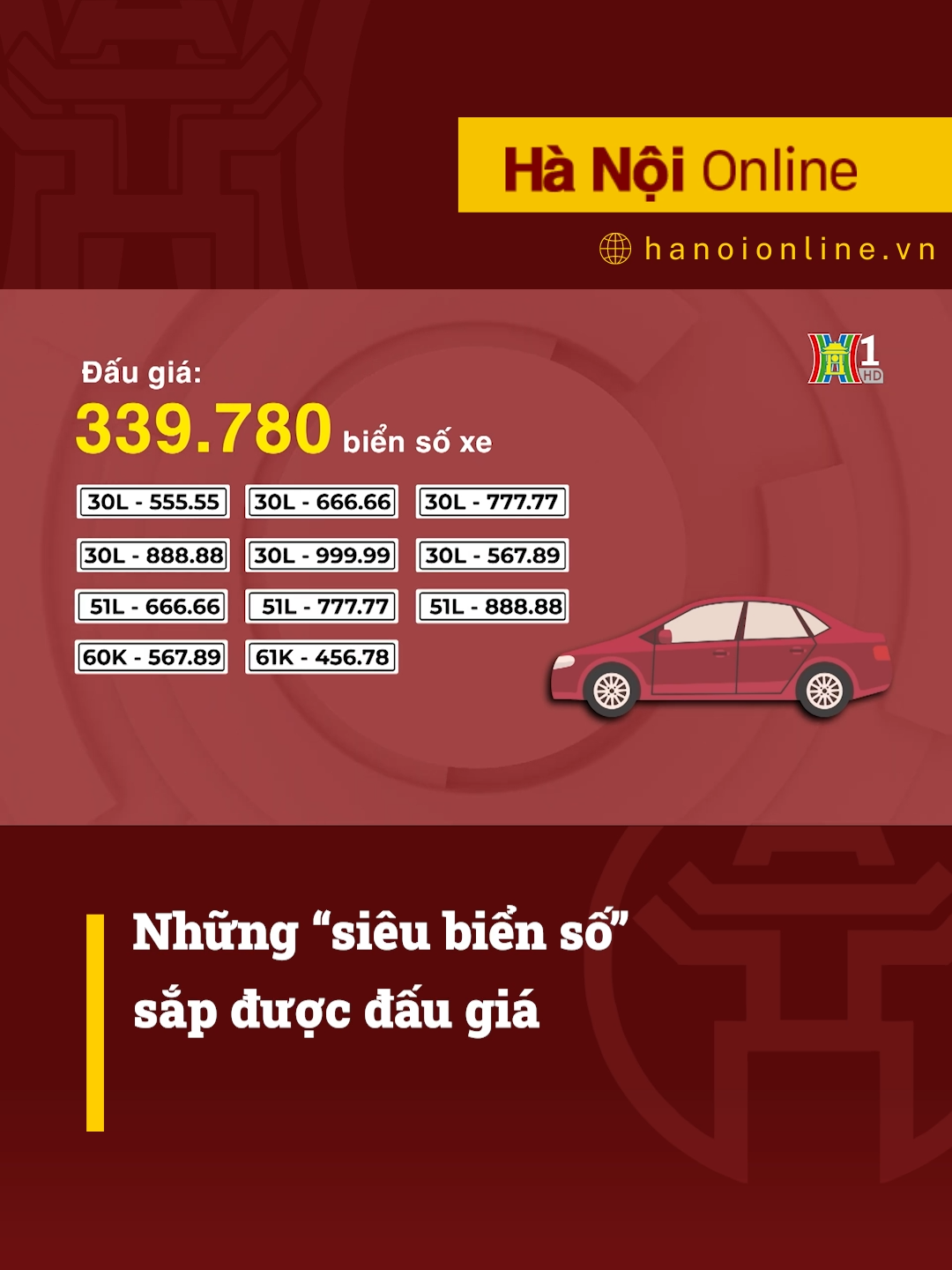 Những “siêu biển số” sắp được đấu giá #htvdaihanoi #tiktoknews #socialnews #tintuc #biensodep #oto