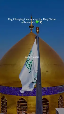 Flag Changing Ceremony at the Holy Shrine of Imam Aliع  #shia #eideghadeer #mankuntomaula #imamali #ceremony #eid #shiareels #foryou #viral #tiktok #whatsappstatus #viewsproblem #unfrezzmyaccount @🎀Editzx_favies🎀 @its__zehra734 