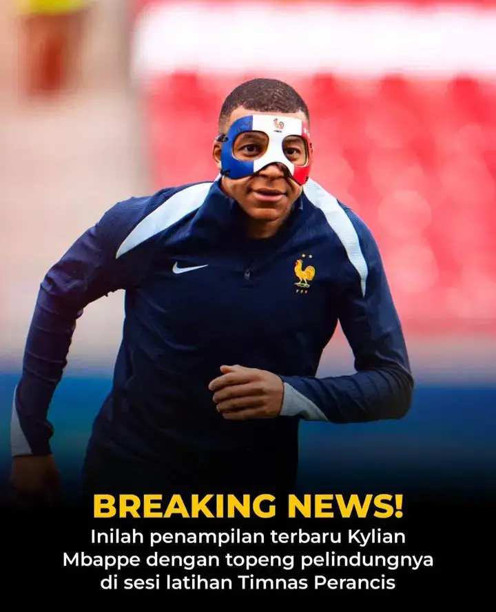 Mbappe akan menggunakan topeng melawan Belanda #EURO2024 #mbappe #prancis #fotball #4u #fyp 