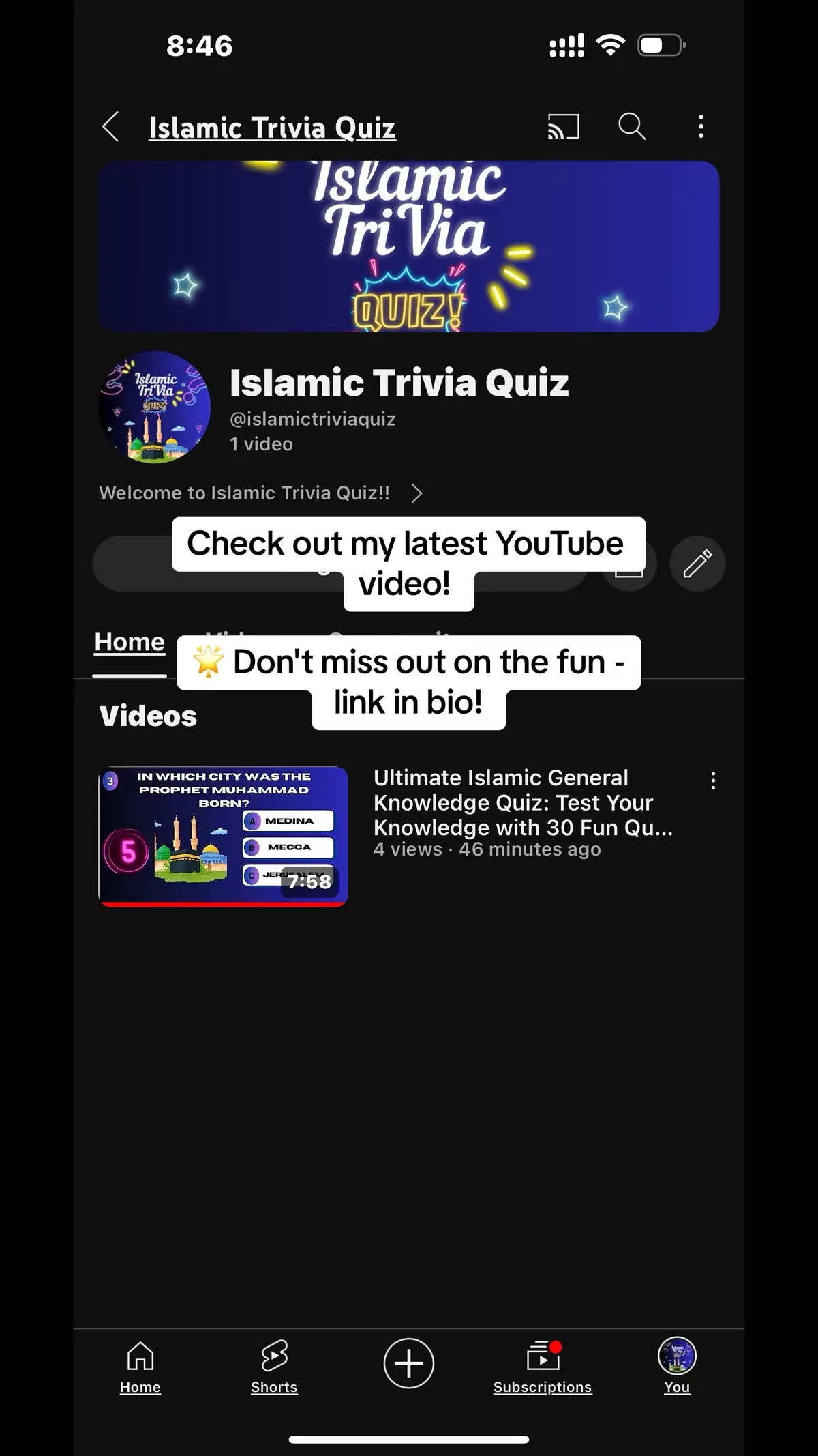 Please take the quiz!! Check out my latest YouTube video! 🌟 Don't miss out on the fun - link in bio! #Viral #YouTube #TikTok #MustWatch#muslim #muslimtiktok #glow #muslimtiktok #foryoupagе #foryou #fyp #fypシ゚viral #اللهم_صلي_على_نبينا_محمد #رسول_الله_صلى_الله_عليه_وسلم #islamicpost #الله_أكبر 