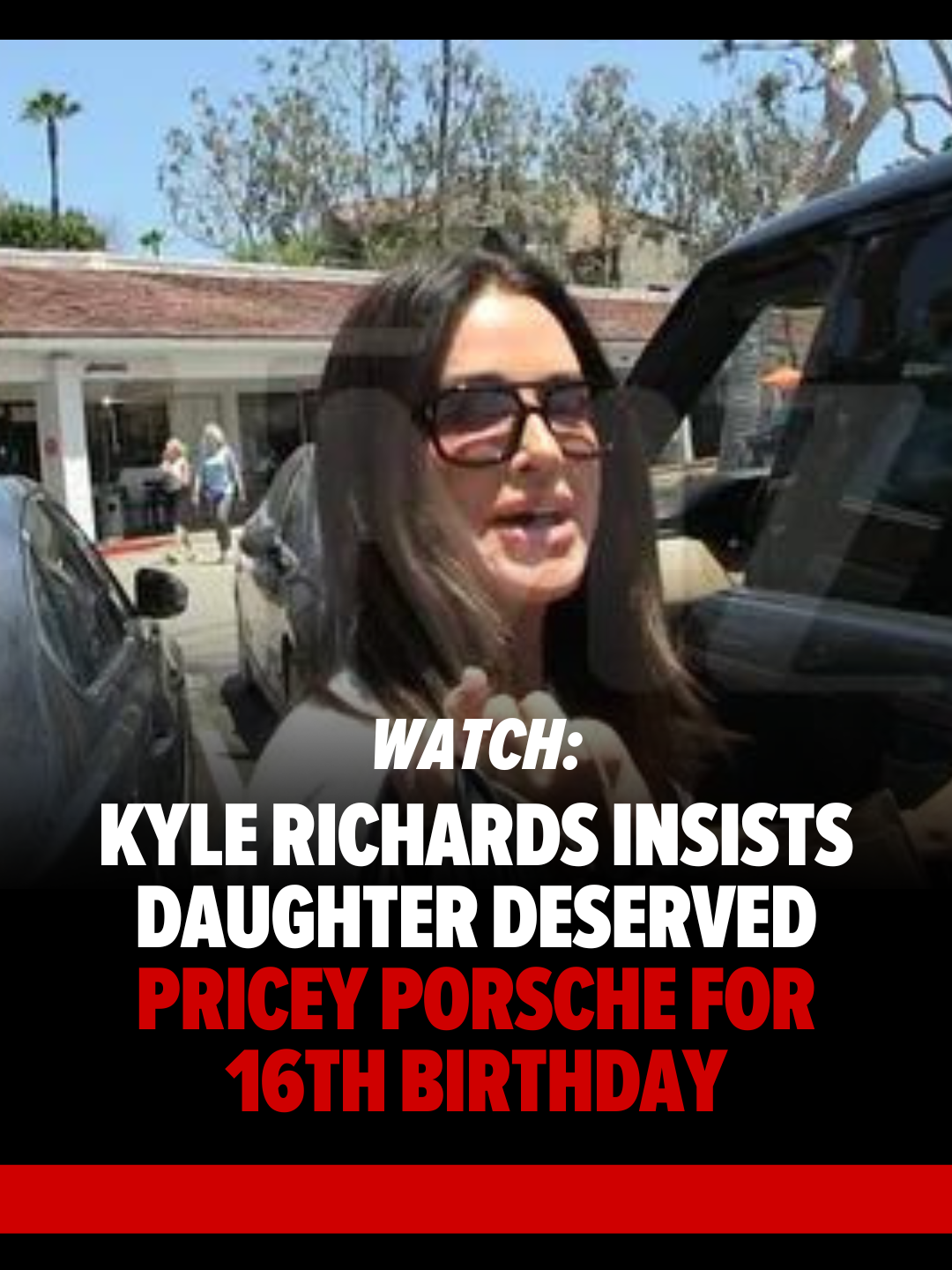 #KyleRichards is clapping back at the haters criticizing her for buying her 16 year-old daughter a #Porsche -- saying she deserves it because she's a good kid! 👀