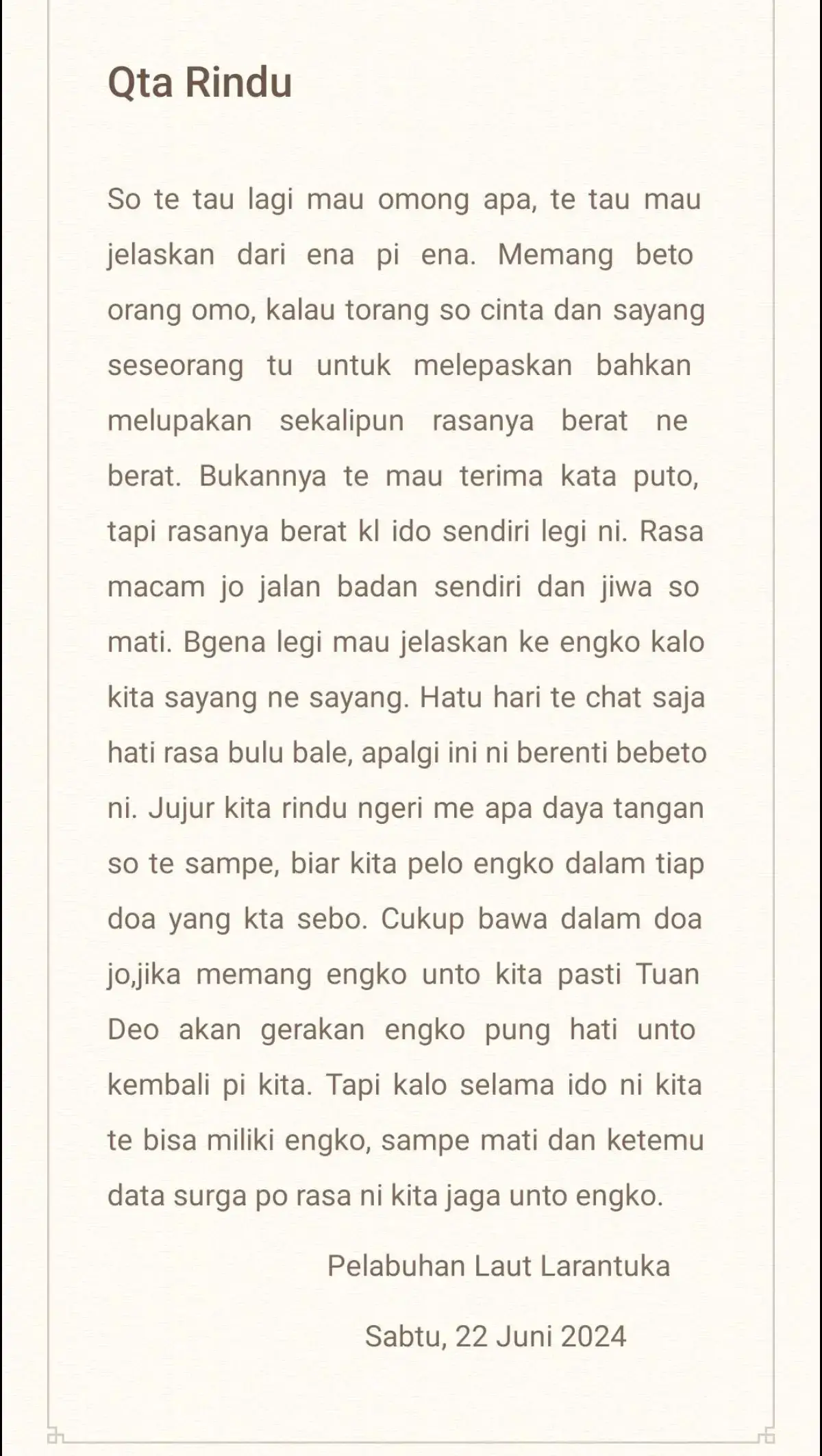 Semoga sesuai Kakak @user4058291513557 #ambontiktok #ambonmanise #fyp #fypシ゚viral #nttpride🏝🔥 #larantuka_florestimur #larantuka📍💚pride #ceritapendek #ceritacinta 