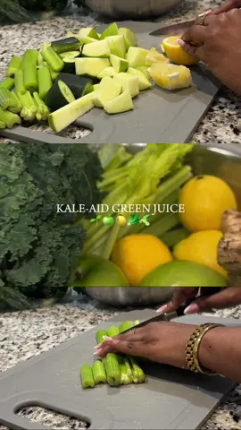 In my juicing era 🥒 1 celery stalk 2 cucumbers 3 green apples 1 full bunch of kale ginger 2 lemons My favorite green juice when I feel I need a good gut reset, and in need of some greens! These chlorophyll- rich raw, leafy greens are loaded with vitamins, minerals, and antioxidants, vitamin c, calcium & potassium! 🌱🥬🥝🍏🥒 #juicing #juicingforhealth #detoxdrink #detox #greenjuice #healthyrecipes #juicingrecipes #fy 