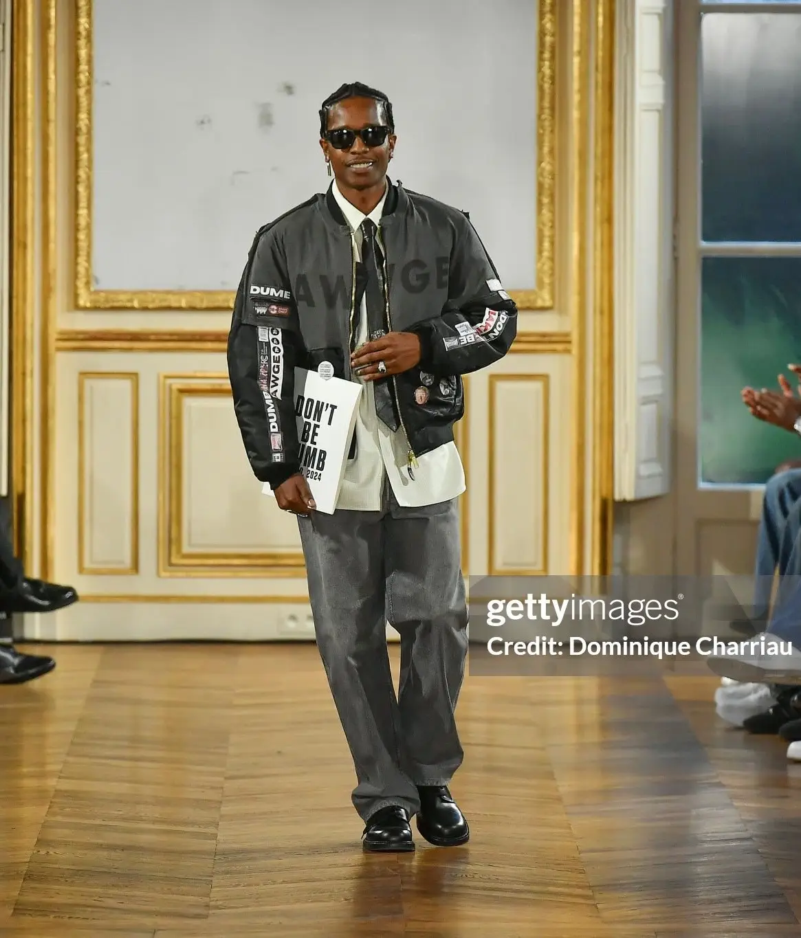 A$AP Rocky Makes His First debut for his awge fashion show in paris  #asaprocky #awge #asapmob #dontbedumb 