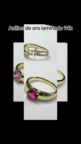 Anillos de oro laminado de 14 K #orolaminado14k #goldplatedjewelry #jewelry #anillos #bañadoenoro 