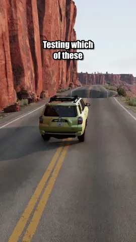 Testing which of these Toyota cars can make it over the pothole at their max speed! 💀😂🙏🏼😭🚗 #beamng #beamngdrive #cars #gaming #crash #fyp #toyota #supra #4runner 