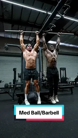 Partner Barbell/Med Ball Work! (Share This) - On a scale of 1-10 how tough you think keeping the bar balanced was ? Let us know in the comments. My guy @Scott Mathison  - #abs #fitnessmotivation #workoutroutine #workoutmotivation #gymmotivation #partnerworkout #fitfam #fitspo #creative #aesthetic #gym #workout #exercise 