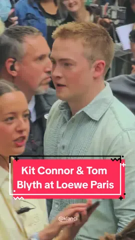 Kit Connor and Tom Blyth at the Loewe spring summer menswear collection runway show for the Paris Fashion Week, France, SS25 #kitconnor #tomblyth  #joelocke #heartstopper #hungergames 