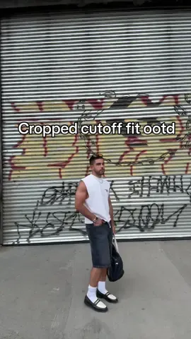 Summertime cut off shirt fit check #croppedshirt #mensfashiontips #summeroutfit #OOTD #fashiontiktok 