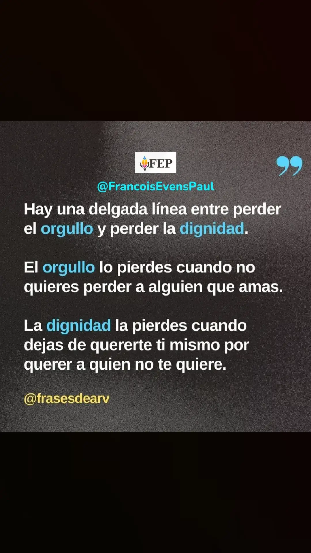 La diferencia entre perder el orgullo y la dignidad en el amor. @francoisevenspaul . . . . #amorproprio #amor #orgullo #dignidad #frasesinspiradoras #frasesdeamor #francoisevenspaul #evenspaulfrancois #FEP 