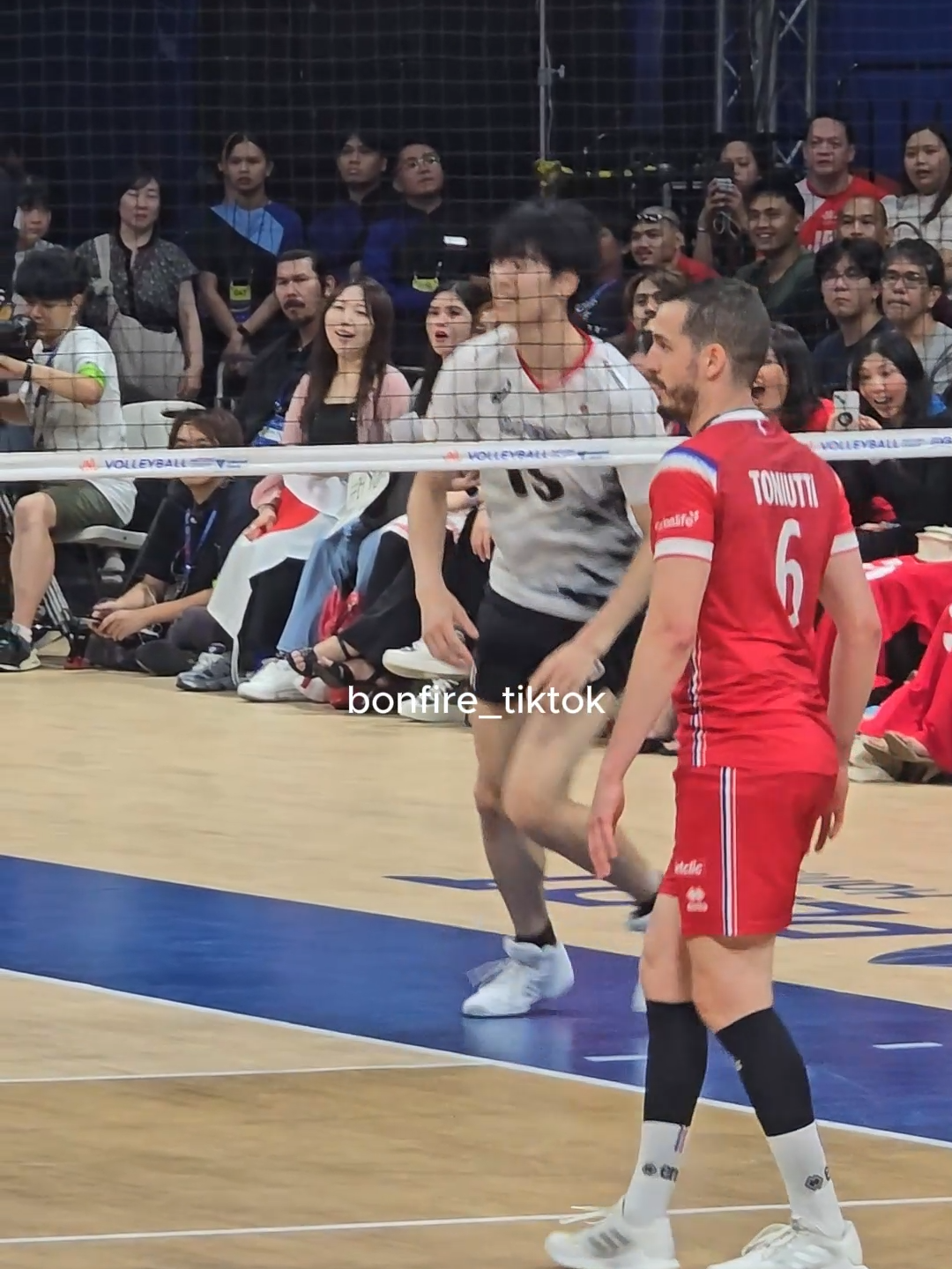 The ever-smiling Kai Masato wins off the block. #vnl #volleyball #volleyballworld #japan