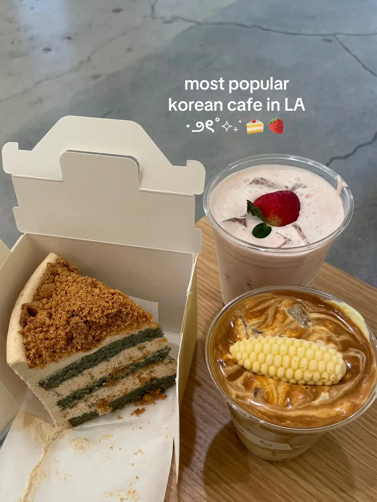 most popular korean cafe in LA! 🤭 📍harucake is definitely one of my faves these days hehe #lafoodie #koreancafe #koreancake #bentocake #cornlatte #harucake #losangeles #lafood #lacafe #lacoffeeshops #ktownla #ktown #korean #cafehopping #cafetiktok #cafelover #cafeaesthetic 