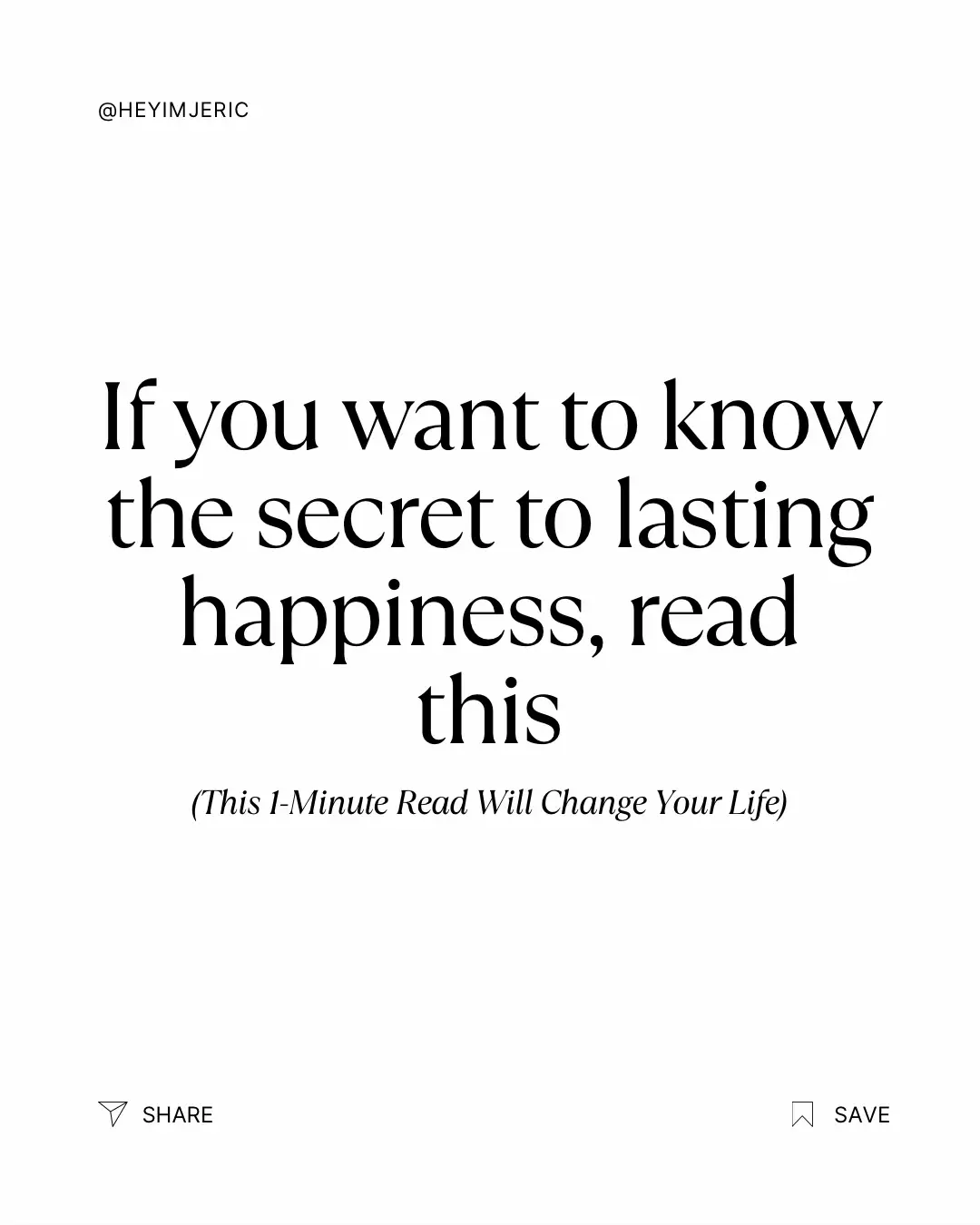 Here’s the secret to happiness. #happiness #meaningfullife #purpose 