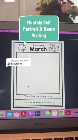 Replying to @mrsj_runner_teacher Monthly Name Writing and Self Portraits Are Up! Head over to the 🔗in bio to grab it now! #monthlynamewriting #monthlyselfportait #kindergartenselfportrait #kindergartenwriting #kindergartennamewriting #namewriting #selfportait 