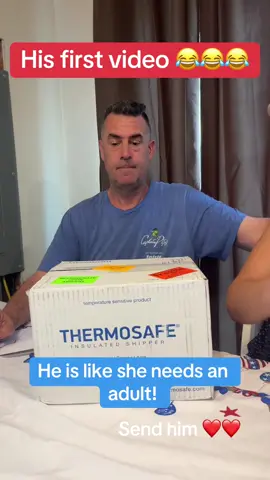 His first unboxing! I adore him!  Show him love! #unboxing #glponetherapy #Love