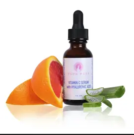 Vitamin C blended with Botanical Hyaluronic Acid, Vitamin E, Witch Hazel, and Jojoba Oil to Help your skin's response to signs of aging like dullnes, wrinkles, & dark spots.  Our organic ingredients assist your skin fight fine lines, dark spots, and wrinkles no matter your age, and whether your face is already showing signs of aging, or whether you are worried you might soon. #skincare #theordinary #skincareroutine #paonrose  #vitamincserum #bestskincare 