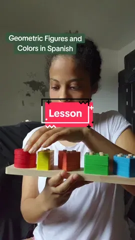 Short lesson about geometric figures and colors in Spanish with my nephew's birthday gift. #learnspanish #aprendeespañol #spanishlesson #spanish #spanishteacher 