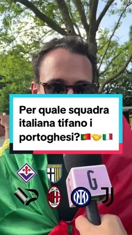 Per quale squadra italiana tifano i portoghesi? 🇮🇹🤝🇵🇹 #Gazzetta #TikTokCalcio #EURO2024 #Nazionale #Italia