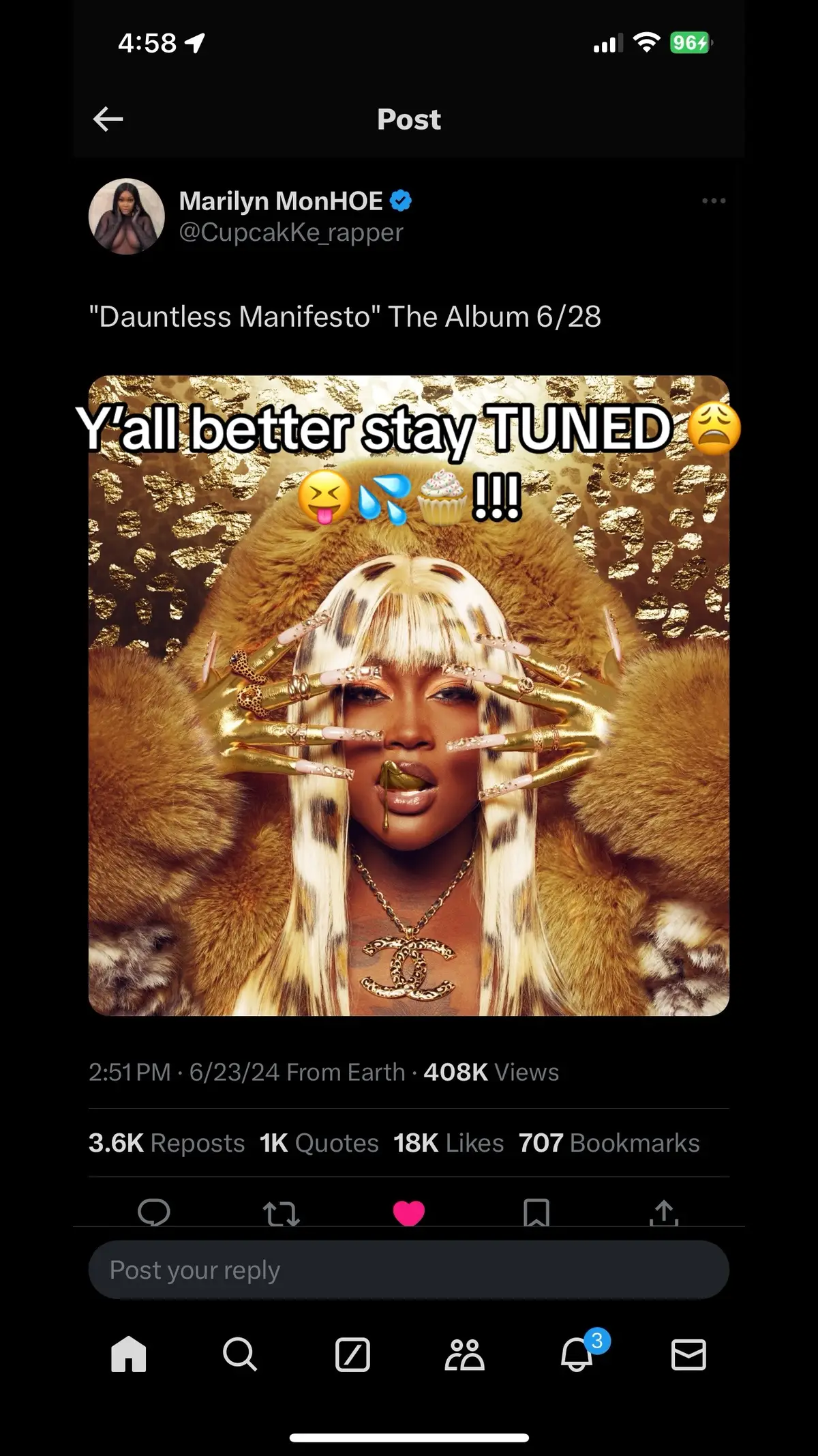 Like she SERVED in that album cover 😩🙌!!! #cupcakke #newalbum #cupcakkeremix #cupcakkeremixes #deepthoughts #cpr #virginia #cupcakkeforpresident #cupcakkeismyidol #slurpthatd #smackmyahh #likethedrum #floptok #stantwitter #floptropica #funny #viral #foryou #foryoupage #fy #fypシ゚viral #fypdongggggggg 