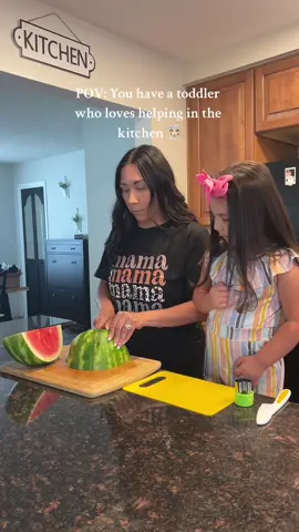 Baby girl is in her chef era🧑🏻‍🍳 Anyone else have a toddler that loves to help out in the kitchen?  If so I highly recommend this set it’s a must have for the mini chef in your life 🥰 #montessori #montessoritoddler #montessorimom #montessoritoys #toddlermom #toddlertok #toddlermusthaves 