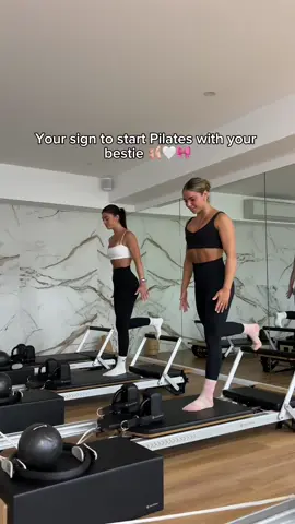 Get your bestie #reformerpilates #reformer #pilatesprincess #pilates  