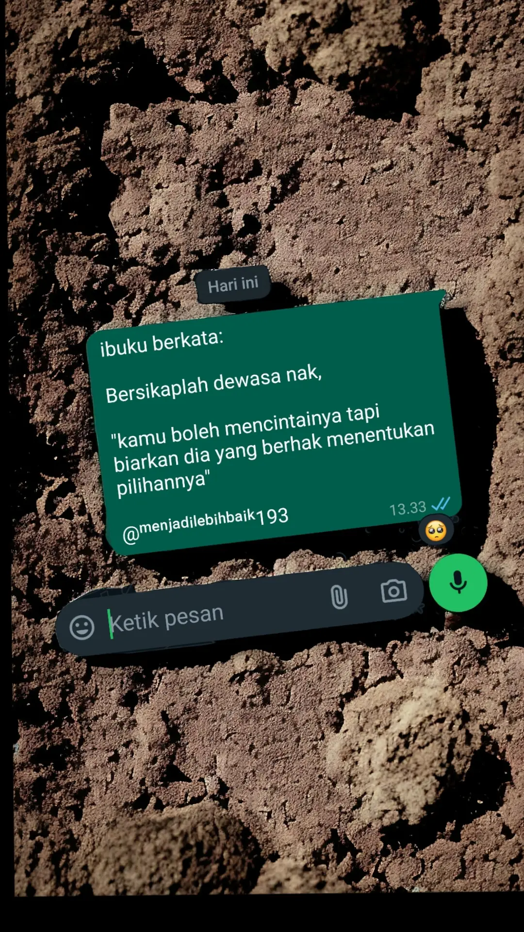 kita boleh mencintainya....tpi biarkan dia memilih pilihanya. #galaubrutal #jodoh #sajakkata #selfreminder #sadstory #syaircinta #pasangan #xybca #fyp #menjadilebihbaik193 