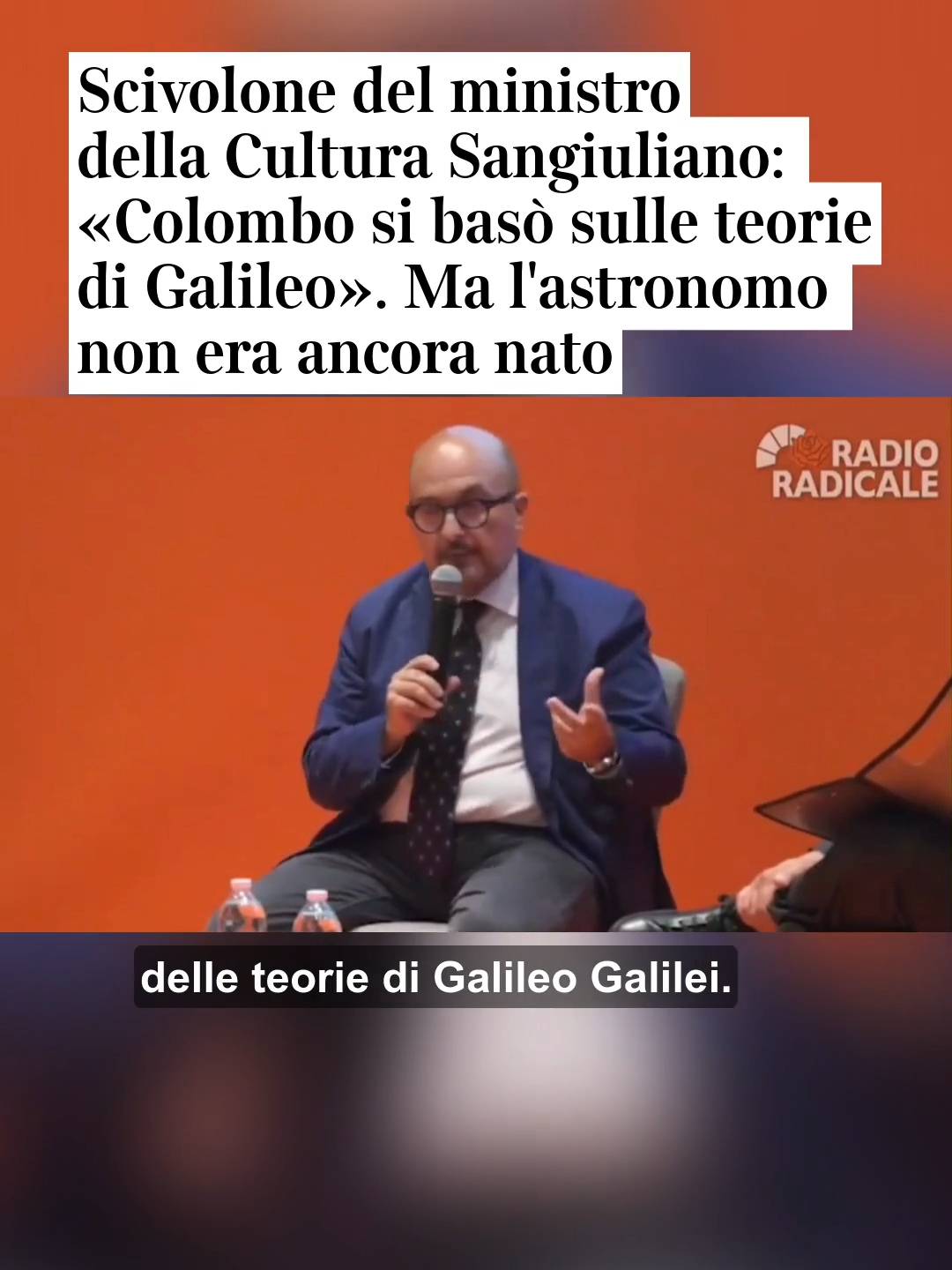 Gaffe del ministro della Cultura, Gennaro Sangiuliano, che durante un suo intervento alla manifestazione “Taobuk 2024 – Identità italiana, identità culturale” a Taormina spiega: «Colombo non ipotizzava di scoprire un nuovo continente ma voleva raggiungere le Indie circumnavigando la Terra, sulla base delle teorie di Galileo Galilei».  La scoperta delle Americhe però risale al 1492, ben prima della nascita di Galileo avvenuta nel 1564.  #sangiuliano #colombo #galileo #corrieredellasera #notiziedelgiorno