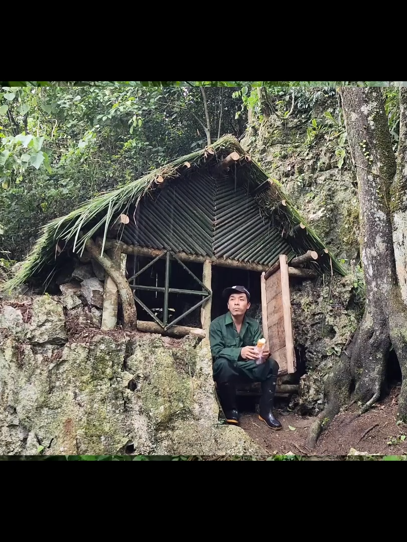 new shelter in a cave, bushwalking in the forest