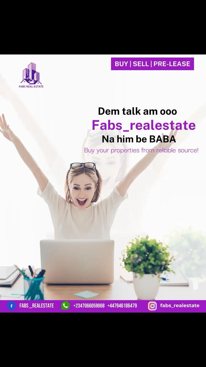 🌟 Welcome to a New Week! 🌟 Hello guys, As we kick off this new week😃, we want to remind you that your journey to finding the perfect home starts right here with us.  👌At Fabs_realestate, we pride ourselves on being your trusted, reliable, and diligent real estate plug. 💪Our team is dedicated to understanding your needs and finding properties that fit your lifestyle. 👌From the first meeting to the final closing, we provide seamless and personalized support. 🤝Join our happy clients who have successfully found their dream homes with our help. 💃🏻Ready to make this week the beginning of your real estate success story? 👉Check out the exclusive properties we have available and take the first step towards your new home. For Enquiries, Contact: Fabs_realestate 🏡 ☎️+2347066059068 or ‪+447946186479 #fabs_realestate #investment #realestateinvesting #realestateagent #realestateinvestor #realestatemanager #property #family #homedecor #estate #apartment #estatemanagement #homesweethome #dreamhouse #properties #realestatateexpert #realestatetips #yourcomfort #realestateconsultant #realestateupdate #propertyowner #landlord #land #landandproperty #landlady #landowner #house #investors 