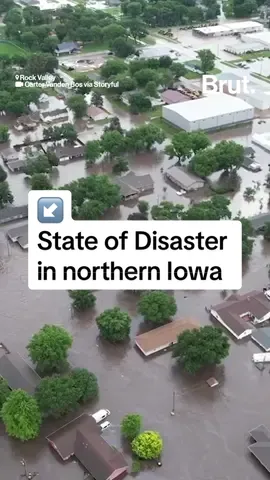 Extreme rainfall has led Iowa to declare a state of disaster after severe flooding has caused thousands to evacuate.