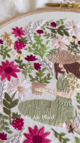 My Garden Girl Embroidery Pattern is now live in shop! 🌿 #embroidery #garden #summercrafts #summervibes 
