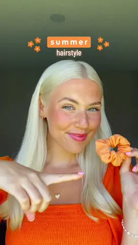 summer hairstyle!🍊🧡☺️ I loveee this half up/half down hairstyle!! so cute🥰 #taylorxhairstyles #hairtok #summerhairstyles #summerhair #easyhairstyles 