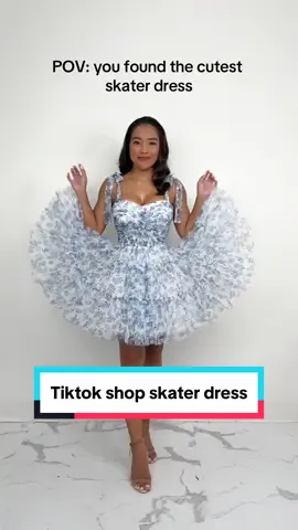 POV: you found the cutest floral skater dress on tiktok shop!✨ #TikTokShop #creatorsearchinsights #tiktokshopdress #skaterdress #flowydress #floraldress 