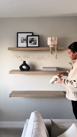 The floating shelves you need!! 😍 #ikeahack #floatingshelf #floatingshelves #homehack #ikeafinds #newbuildlivingroom #shelfstyling #homeaccount 